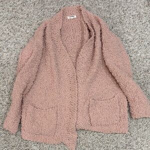 Cozy Pink Textured Cardigan